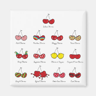 Imán Personalizado Fun Comic Funny Cherries Rojas Cheek