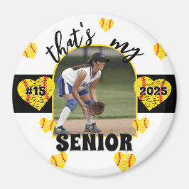 Imán Personalizado Game Day Senior Softball Player para