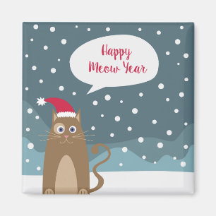 Imán Personalizado gatito con sombrero santa