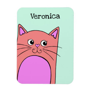 Imán Personalizado gato rosa de peinado