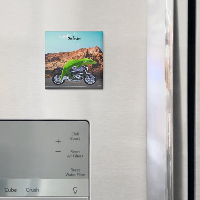 Imán Personalizado Gecko Rider en la autopista del desi (In situ (nevera))