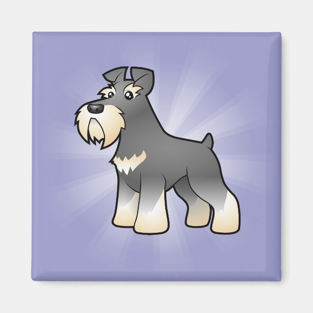 Imán Personalizado Gigante/Estándar/Minimista Schnauzer (Frente)