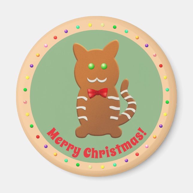 Imán Personalizado Gingerbread Cat Sweet (Frente)