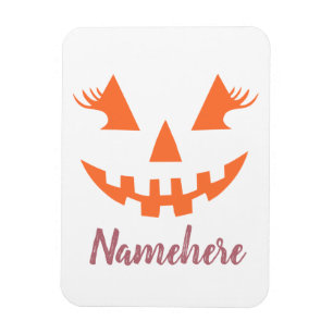Imán Personalizado Girly Jack O Lantern Pumpkin Hallowe