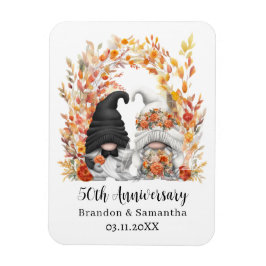 Imán Personalizado Gnome Autumn Leaf 50 aniversario Bod