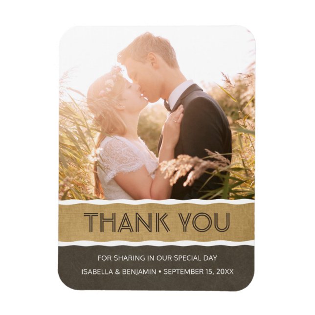 Imán Personalizado Gracias Magnet | Foto de Fridge Boda (Vertical)