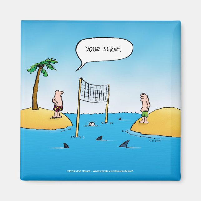 Imán Personalizado gracioso de voleibol de tiburones (Frente)