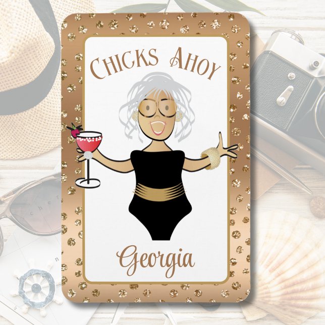 Imán Personalizado gracioso dice que marrón madura dama (Subido por el creador)