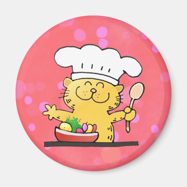 Imán Personalizado gracioso | Funny Kitty Chef (Frente)