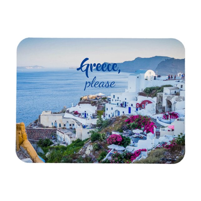 Imán Personalizado/ Grecia Por Favor/ Santorini (Horizontal)