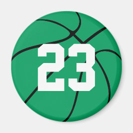 Imán Personalizado Green Basketball Round Fridge Magnet