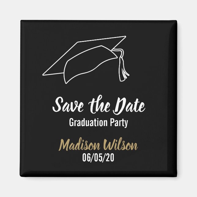 Imán Personalizado Guardar la fiesta de graduación (Frente)