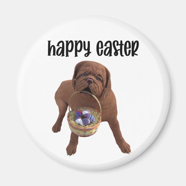 Imán Personalizado Happy Easter Dog Magnet (Frente)