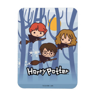 Imán Personalizado Harry, Ron Y Hermione Volando En Bos