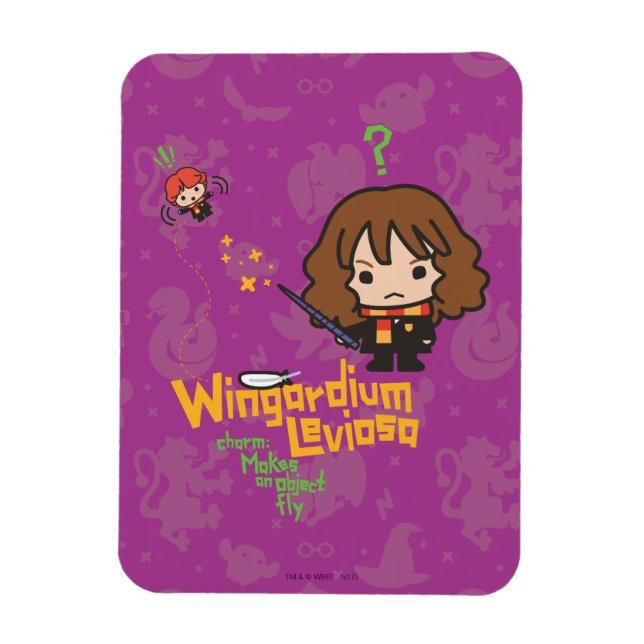 Imán Personalizado Hermione y Ron Wingardium Leviosa Sp (Vertical)