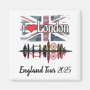 Imán Personalizado I Love London Skyline Union Jack Sou
