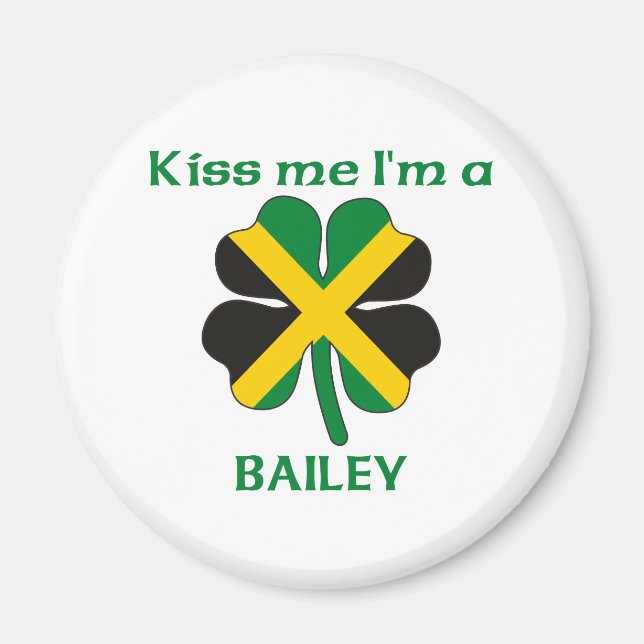 Imán Personalizado jamaiquino me besa, soy bailey (Frente)