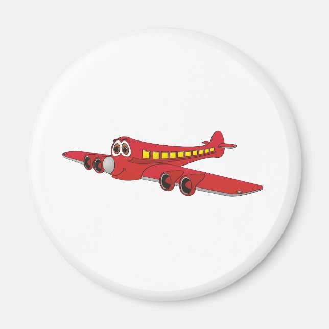 Imán Personalizado Jet de pasajeros rojo (Frente)
