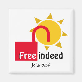 Imán Personalizado John 8v36 FREE DE HECHO Christian