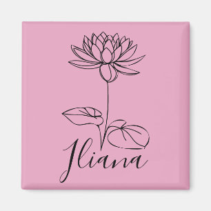 Imán Personalizado Julio Agua Lily Nació Regalo de Flor