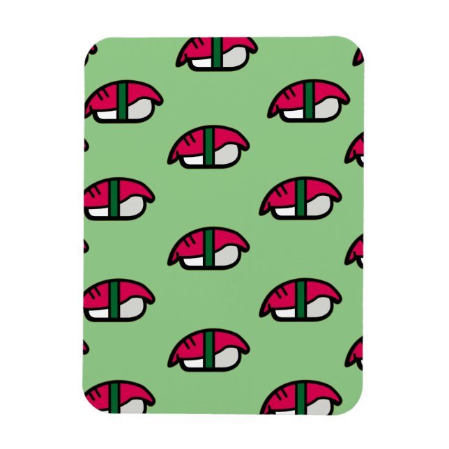 Imán Personalizado Kawaii Sushi, Arroz de Pescado y Alg (Vertical)