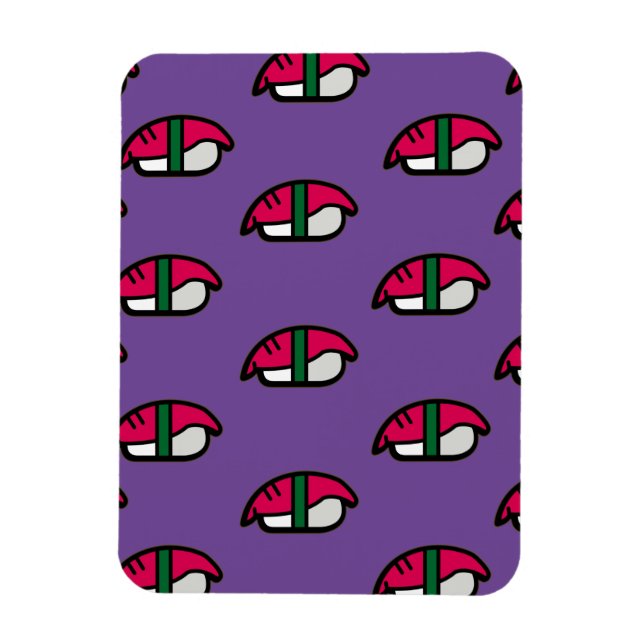 Imán Personalizado Kawaii Sushi, Arroz de Pescado y Alg (Vertical)