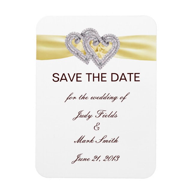 Imán Personalizado Lemon Hearts Save The Date Magnet (Vertical)