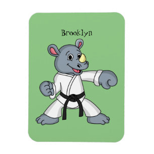 Imán Personalizado lindo rhino kung fu personalizado