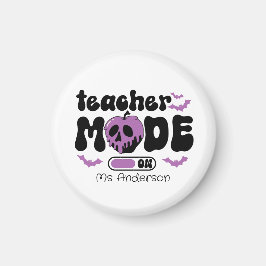 Imán Personalizado Maestra Halloween Teacher Mode On