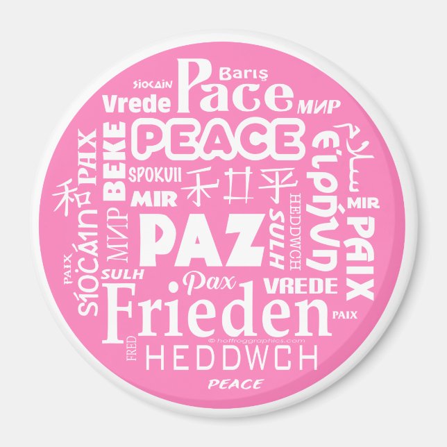 Imán Personalizado Magnet Pink Peace (Frente)