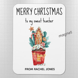 Imán Personalizado Magnet Sweet Teacher Feliz Navidad