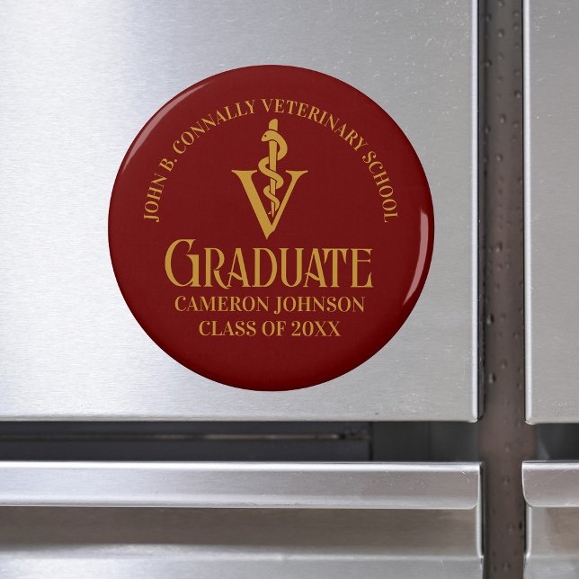 Imán Personalizado Maroon Gold Licenciado en Veterinari (Subido por el creador)