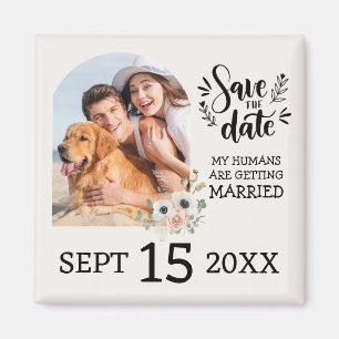 Imán Personalizado Mascota de perro foto boda floral Sa