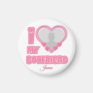 Imán Personalizado Me Encanta Mi Novio - Añadir Foto Y