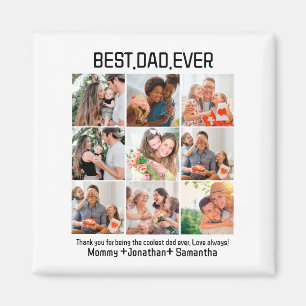 Imán Personalizado Mejor Papá Nunca Padres Día 9 Collag
