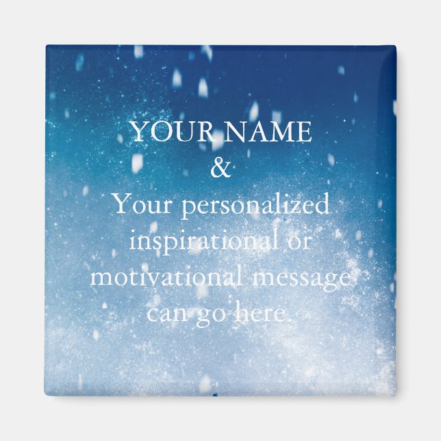 Imán Personalizado Mensaje motivacional Purpurina verde (Frente)