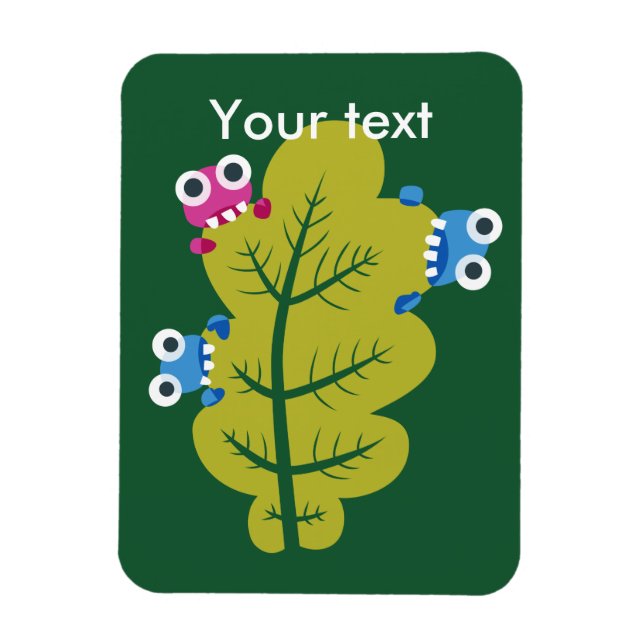 Imán Personalizado Mensajes de texto agudos comen hojas (Vertical)