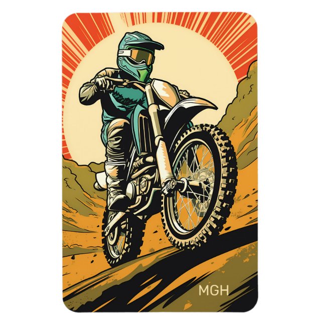 Imán Personalizado Monograma Motocross (Vertical)