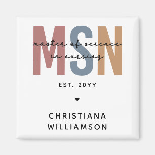 Imán Personalizado MSN Master en Ciencias en Graduación