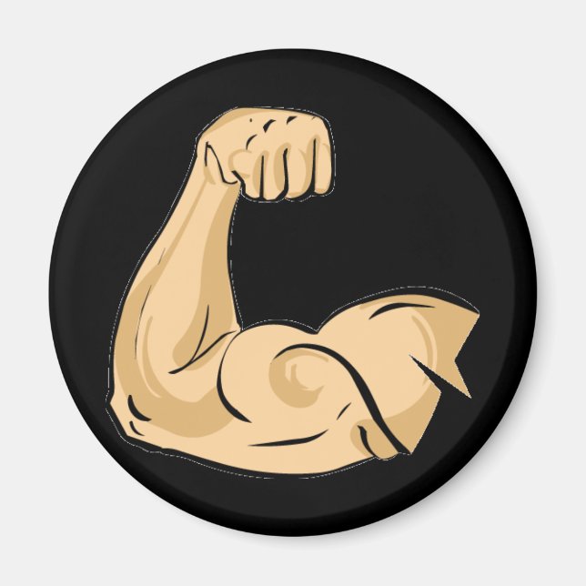Imán PERSONALIZADO MÚSCULOS HOMBRE brazo fuerte biceps  (Frente)