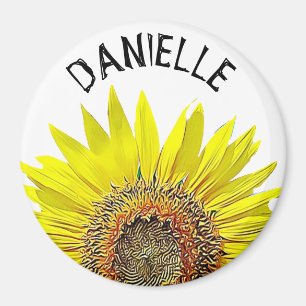 Imán personalizado nombre bonito del girasol