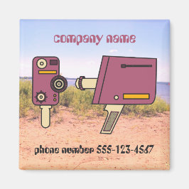 Imán Personalizado nombre comercial número de teléfono