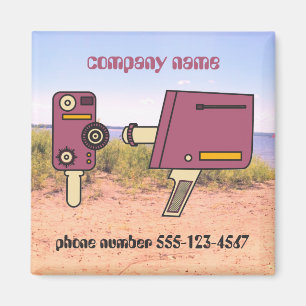 Imán Personalizado nombre comercial número de teléfono