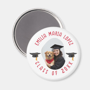 Imán Personalizado Nombre de foto Graduación Cap Keepsa
