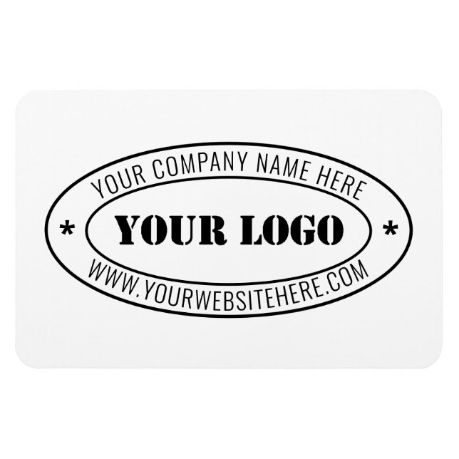 Imán Personalizado Nombre del logotipo comercial Sitio  (Horizontal)