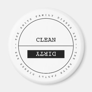 Imán Personalizado nombre familiar simple lavavajillas