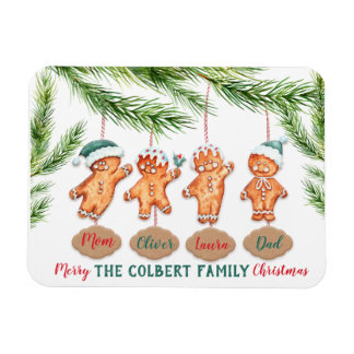 Imán Personalizado nombres familiares Navidades gingerb