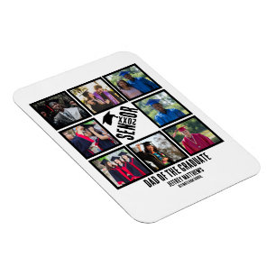 Imán Personalizado Papá del Collage de fotos de grado 8