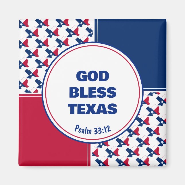 Imán Personalizado Patriótico DIOS BLESS TEXAS (Frente)