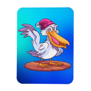 Imán Personalizado Pelican Navidades de mano - Ilustrac